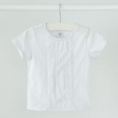 Cool Club, Bluza cu maneca scurta pentru fete, alb, imprimeu flori