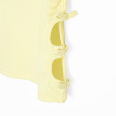 Cool Club, Bluza cu maneca scurta pentru fete, din tricot striat, galben
