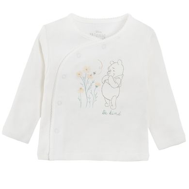 Cool Club, Bluza cu nasturi pentru fete, bumbac organic, alb, imprimeu Winnie the Pooh, set 2 buc.