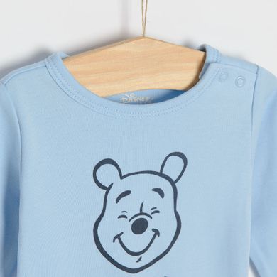 Cool Club, Body cu maneca lunga pentru baieti, albastru, bleumarin, imprimeu Winnie the Pooh, set, 3 buc.
