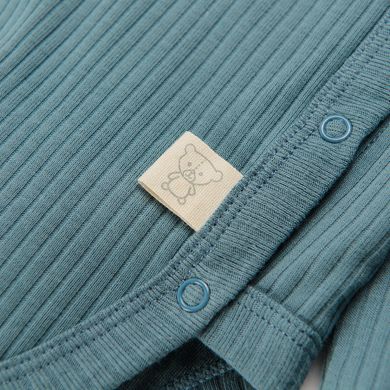 Cool Club, Body cu maneca lunga pentru bebelusi, din tricot striat, verde-albastru