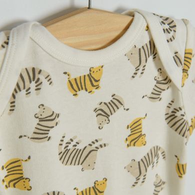 Cool Club, Body cu maneca scurta pentru bebelusi, bej, ecru, set 3 buc.