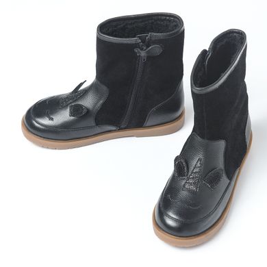 Cool Club, Cizme de iarna din piele pentru fete, negru