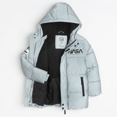 Cool Club, Geaca cu gluga pentru baieti, calduroasa, argintiu, imprimeu NASA