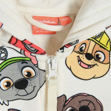 Cool Club, Hanorac cu fermoar pentru baieti, ecru, imprimeu Paw Patrol