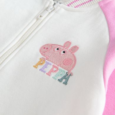 Cool Club, Hanorac cu fermoar pentru fete, ecru, imprimeu Peppa Pig