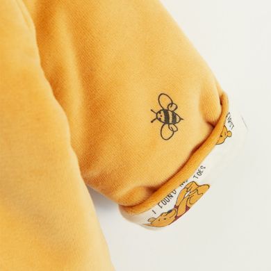 Cool Club, Hanorac cu gluga pentru baieti, cu nasturi, galben, imprimeu Winnie the Pooh