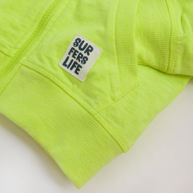 Cool Club, Hanorac subtire cu gluga si fermoar pentru baieti, culoare galben neon