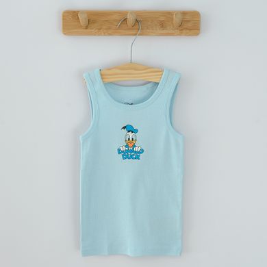Cool Club, Maiou fara maneci pentru baieti, albastru, alb, imprimeu Donald Duck, set 3 buc.