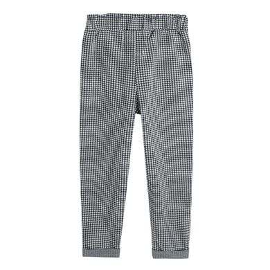 Cool Club, Pantaloni din material textil pentru fete, alb-negru, in carouri