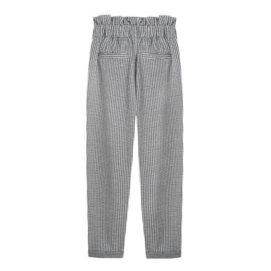 Cool Club, Pantaloni din material textil pentru fete, alb-negru, in carouri