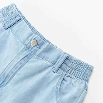 Cool Club, Pantaloni scurti de blugi pentru fete, albastru deschis denim, imprimeu flamingo