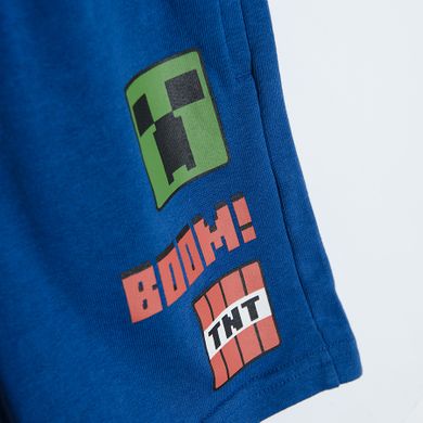 Cool Club, Pantaloni scurti pentru baieti, albastru, imprimeu Minecraft