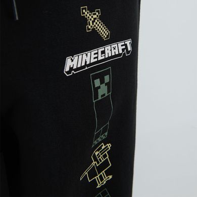 Cool Club, Pantaloni trening pentru baieti, negru, imprimeu Minecraft