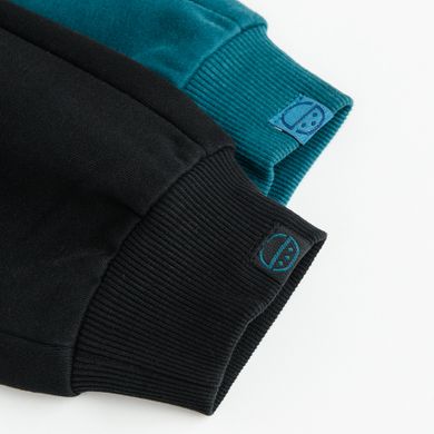 Cool Club, Pantaloni trening pentru baieti, negru, turcoaz, set, 2 buc.