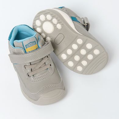 Cool Club, Pantofi sport pentru baieti, parfumati, gri, brant din piele, talpa Bio-Fit