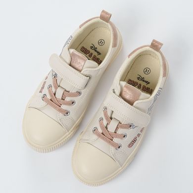 Cool Club, Pantofi sport pentru fete, bej deschis, imprimeu Chip si Dale