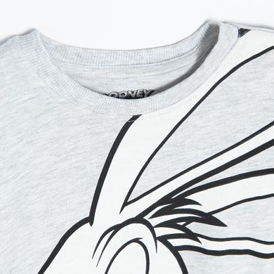 Cool Club, Pijama pentru baieti, gri-negru, imprimeu Looney Tunes