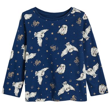 Cool Club, Pijama pentru fete, alb-gri, bleumarin, imprimeu Harry Potter, set 2 buc.