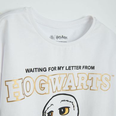 Cool Club, Pijama pentru fete, alb-negru, imprimeu Harry Potter