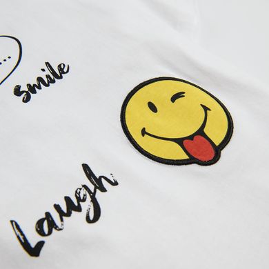 Cool Club, Pijama pentru fete, alb-negru, Smiley World