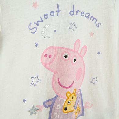 Cool Club, Pijama pentru fete, ecru, imprimeu Peppa Pig