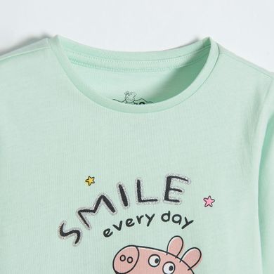 Cool Club, Pijama pentru fete, menta verde, imprimeu Peppa Pig