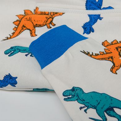 Cool Club, Pijama-salopeta pentru baieti, alb, imprimeu dinozauri