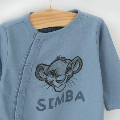 Cool Club, Pijama tip salopeta pentru baieti, albastru, verde, imprimeu Lion King, set 2 buc.