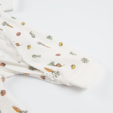Cool Club, Pijama tip salopeta pentru baieti, bumbac organic, ecru
