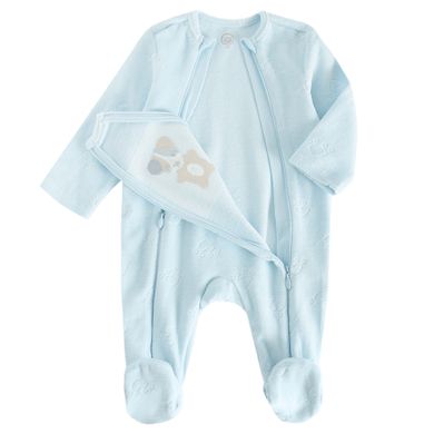 Cool Club, Pijama tip salopeta pentru baieti, velur, albastru