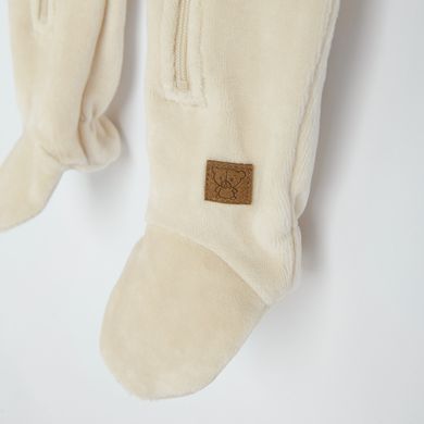 Cool Club, Pijama tip salopeta pentru bebelusi, bumbac organic, bej