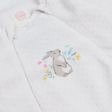 Cool Club, Pijama tip salopeta pentru fete, bumbac organic, ecru