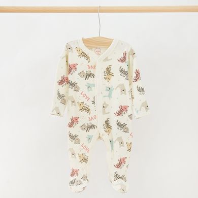 Cool Club, Pijama tip salopeta pentru fete, bumbac organic, mix de culori, imprimeu animalute, set 2 buc.