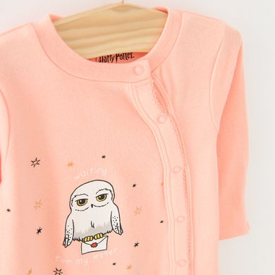 Cool Club, Pijama tip salopeta pentru fete, bumbac organic, mix de culori, imprimeu Harry Potter, set 3 buc.