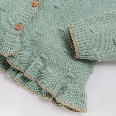 Cool Club, Pulover pentru fete, cardigan, verde, imprimeu flori