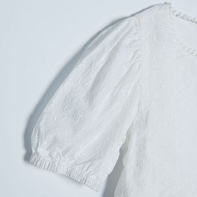 Cool Club, Rochie cu maneca scurta pentru fete, alb