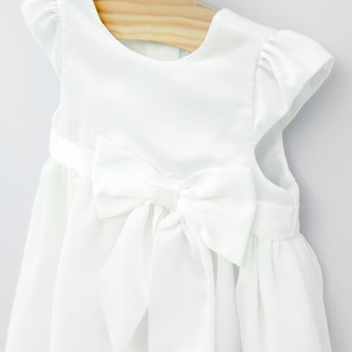 Cool Club, Rochie cu maneca scurta pentru fete, alb, cu funda