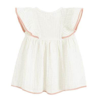 Cool Club, Rochie cu maneca scurta pentru fete, ecru