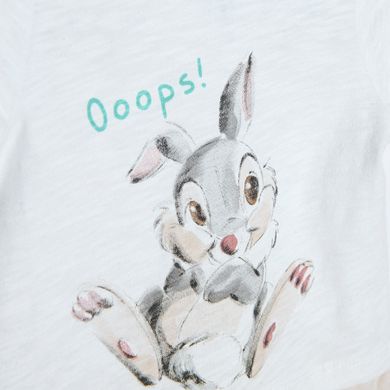 Cool Club, Salopeta rompers pentru baieti, bumbac organic, ecru, imprimeu Disney