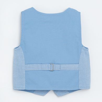 Cool Club, Set pentru baieti, Body-camasa cu maneca lunga, Papion pentru baieti, Vesta, Pantaloni, alb-albastru