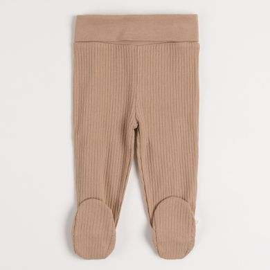 Cool Club, Set pentru baieti, Body cu maneca lunga, Pijama tip salopeta, Caciula, bumbac organic, ecru, maro