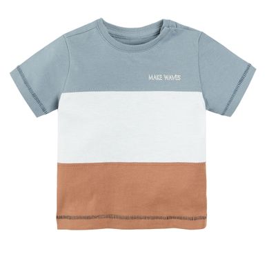 Cool Club, Set pentru baieti, Tricou, Pantaloni scurti, mix de culori, in dungi, imprimeu Let's surf