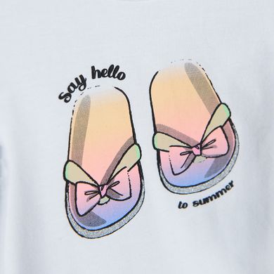 Cool Club, Set pentru fete, Body cu maneca scurta, Pantaloni scurti, alb-albastru