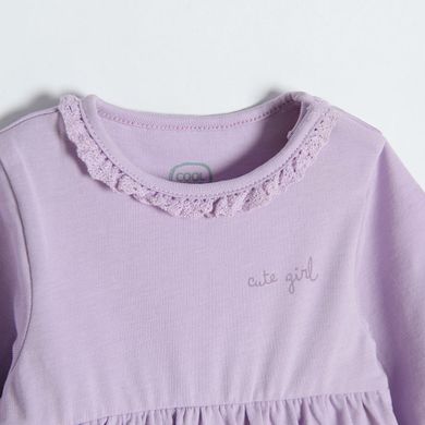 Cool Club, Set pentru fete, Body-rochie cu maneca lunga, Colanti, Bentita, violet-verde