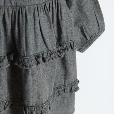 Cool Club, Set pentru fete, Rochie cu maneca lunga, Dresuri, negru-grafit, galben