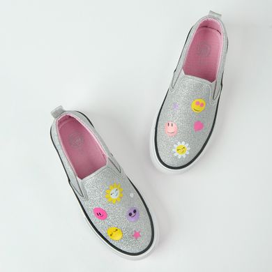 Cool Club, Tenisi tip slip on pentru fete, argintiu