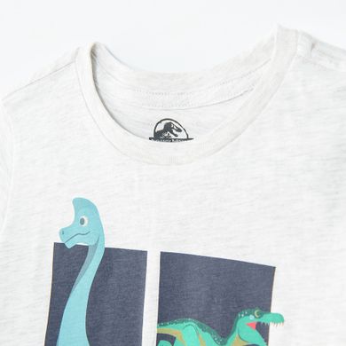 Cool Club, Tricou pentru baieti, bej melanj, imprimeu Jurassic World