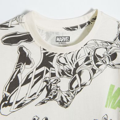 Cool Club, Tricou pentru baieti, ecru, imprimeu Marvel Super Heroes