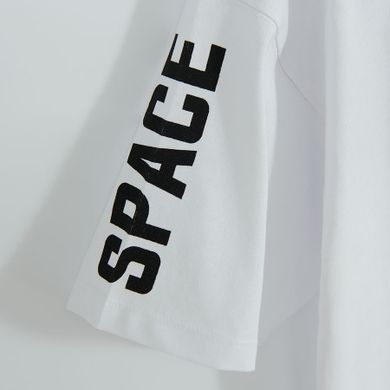 Cool Club, Tricou pentru baieti, oversize, alb, imprimeu NASA